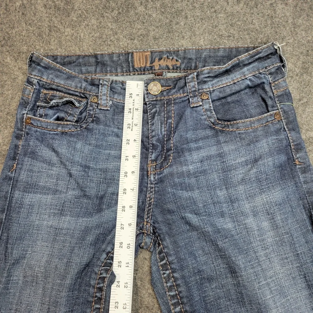 Kut From The Kloth Jeans Womens 8 Medium Wash Bootcut Embroidered Stretch Y2K - Picture 8 of 14